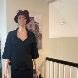 Collectif Classic Black Button-Up Blouse